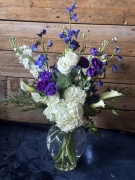 Category: Fresh Flower Arrangements
Album: Arrangements $100 and up
Picture: Purple and White ($100) Purple and White ($100)